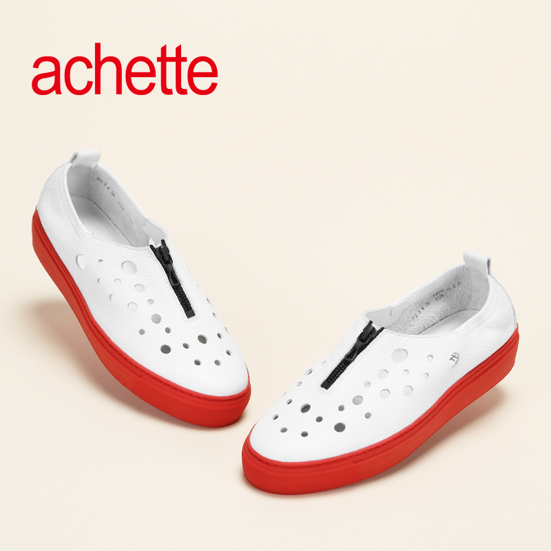 [聚]achette雅氏8GS4 2015春夏新款镂空单鞋 纯色浅口女鞋