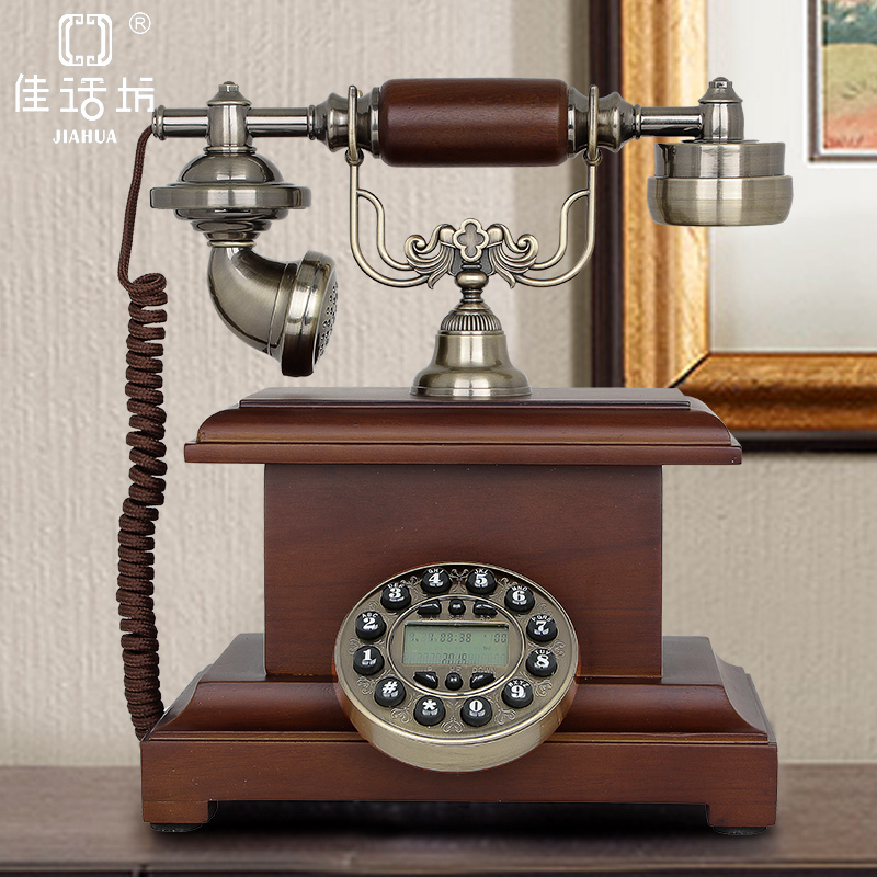 佳话坊仿古电话机座机欧式电话机时尚创意复古电话机实木家用新款