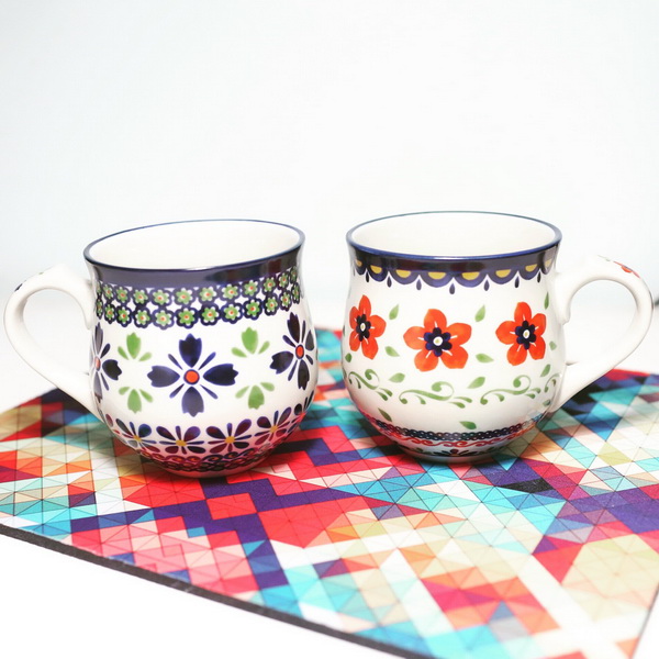 日本zakka东欧民族风波兰复古风陶瓷马克杯咖啡早餐杯折扣优惠信息