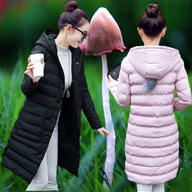 2016冬装新款女装韩版显瘦加厚保暖时尚中长款学生羽绒棉衣女外套