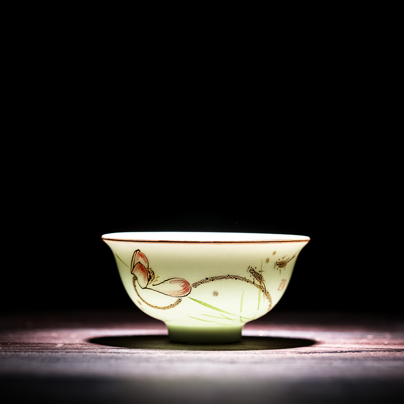 景德镇手工陶瓷品茗杯功夫茶具茶碗 手绘茶道单杯 小茶杯主人杯子