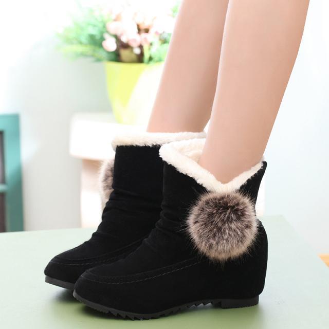 2015新款冬季雪地靴套筒女士磨砂平跟内增高短靴女冬鞋学生韩版