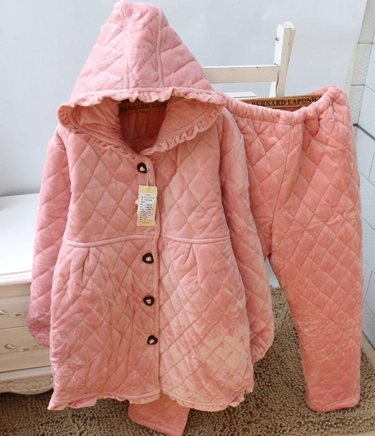 冬天孕妇睡衣秋冬季韩版加厚款夹棉月子服产后喂奶衣哺乳衣家居服