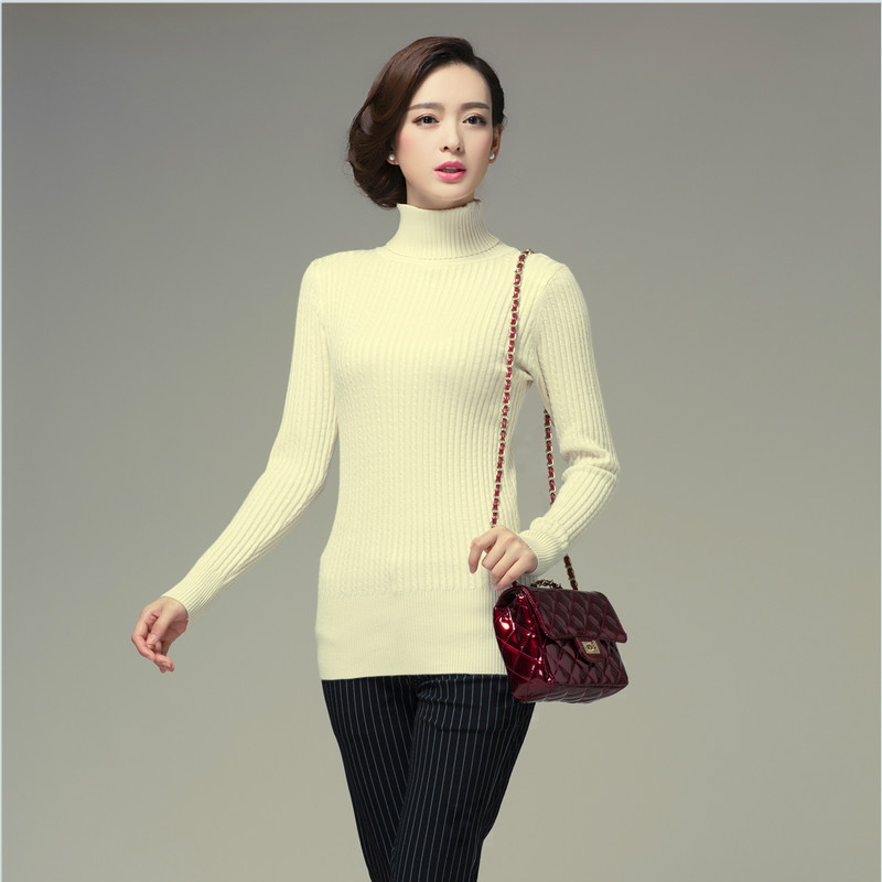 2015秋冬新款女装华哥弟情高领毛衣羊毛衫修身套头打底羊绒针织衫
