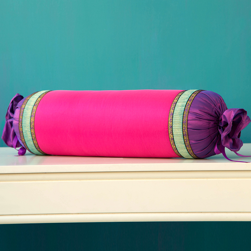 原创特惠 东南亚风格 印度风情 塔夫绸紫色 糖果枕 布艺靠垫抱枕折扣优惠信息