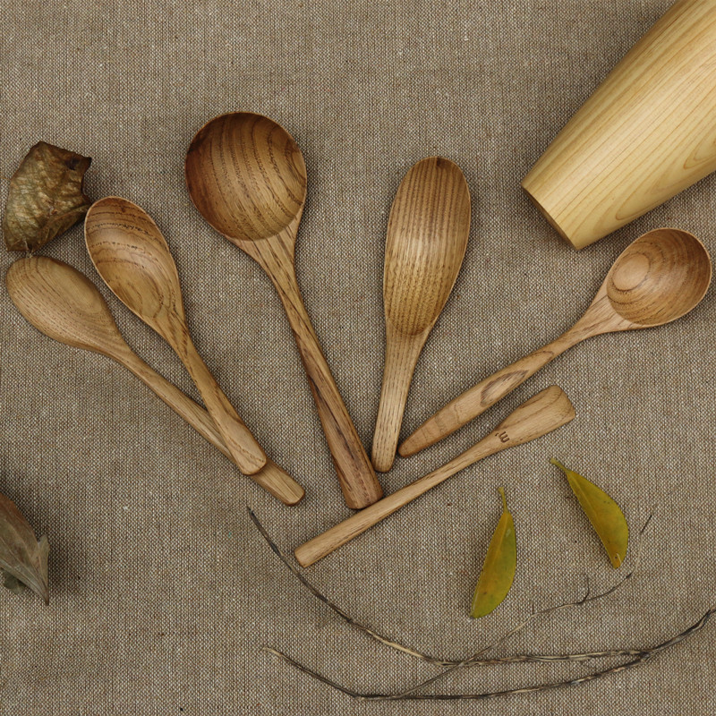 日式木质无漆天然木勺 创意实木家用汤勺出口韩国环保搅拌勺餐具