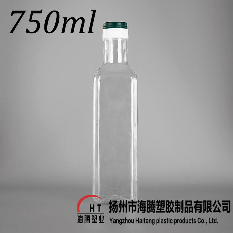 750ml方形塑料油瓶 PET橄榄油瓶 山茶油瓶花生油壶塑料酒瓶酵素瓶