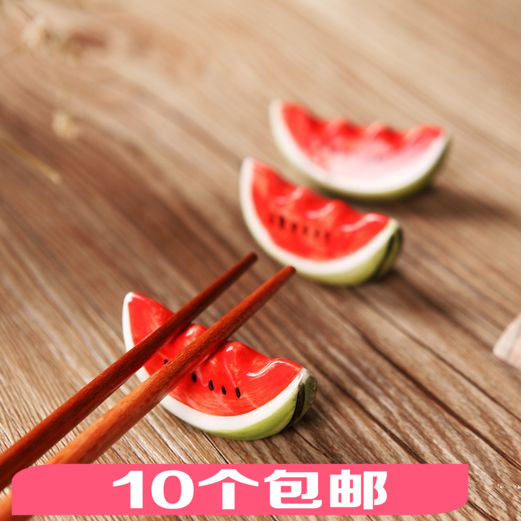 10个包邮水果西瓜西红柿创意日式陶瓷筷子架筷架筷托zakka