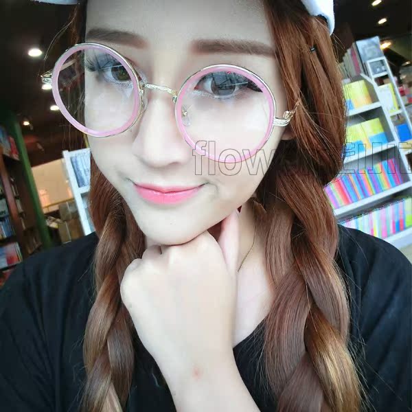 韩版文艺男超轻眼镜框复古圆形透明可爱镜架学生可配近视女潮眼镜