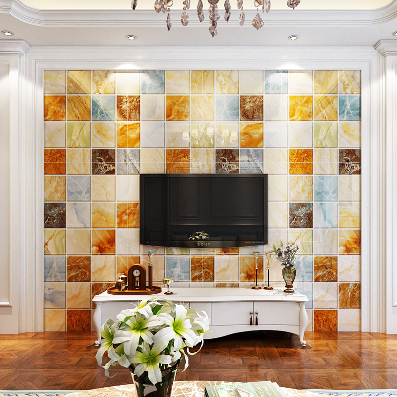成陶汇 瓷砖背景墙 现代抽象客厅电视背景墙 3d微晶石雕刻 马赛克