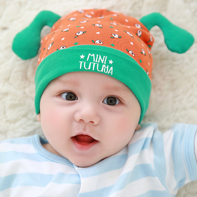 婴儿帽子春秋3-6-9个月男女宝宝帽纯棉新生儿胎帽幼儿套头帽秋冬
