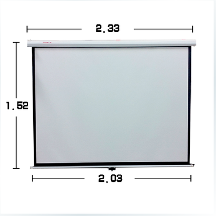 投影机电动幕布100寸120寸 4:3白塑白玻纤投影仪高清幕壁挂幕布