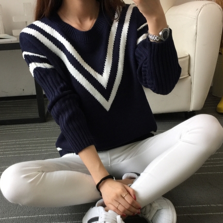 2015新款毛衣学生韩版套头打底针织衫女