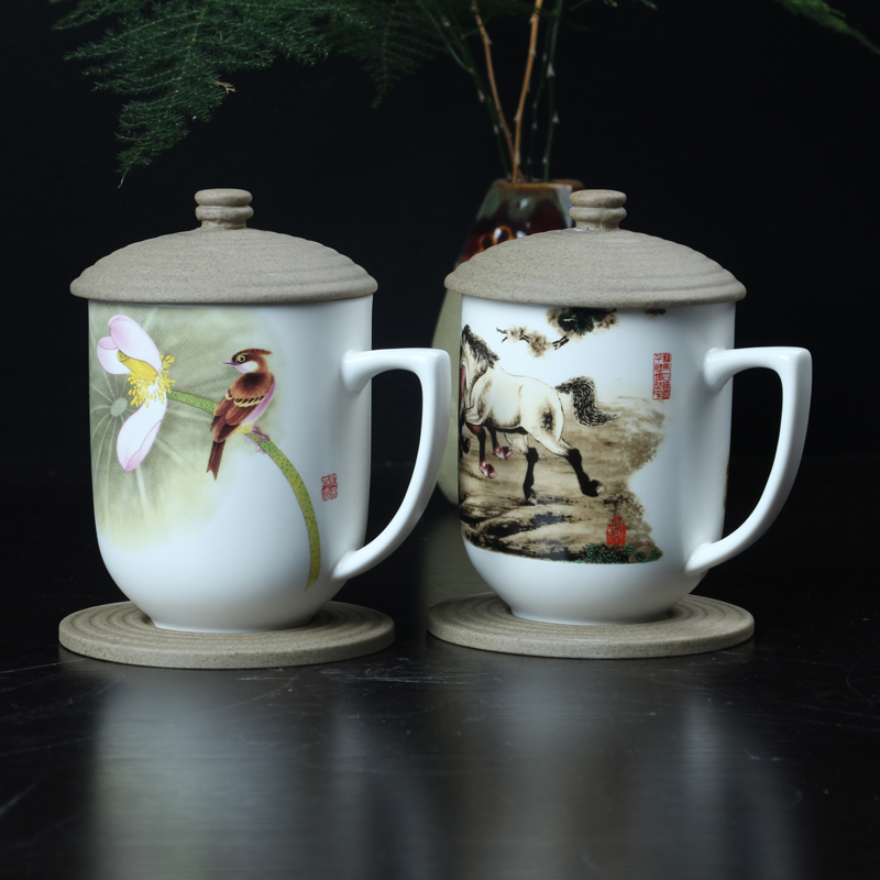 定制骨瓷杯子带盖勺大容量马克杯陶瓷咖啡牛奶杯创意办公茶杯水杯