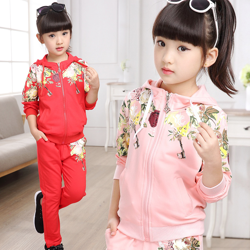 儿童装春秋女装女孩全棉女中大童两件套孩子衣服韩版女童运动套装