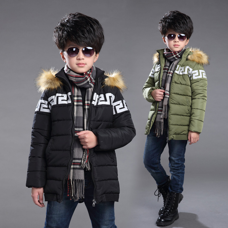 大男童棉衣外套冬季韩版潮 中大男童大棉衣加厚长城羽绒服12-15岁