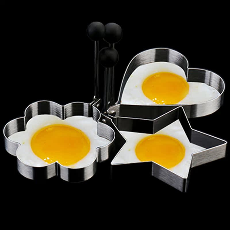 煎鸡蛋模具加厚不锈钢爱心煎蛋器模具模型创意煎蛋模具三件套