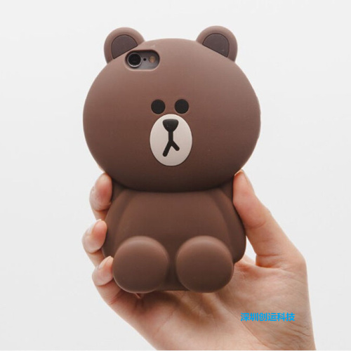 布朗熊可妮兔iphone6手机壳苹果6plus硅胶套5S立体卡通防摔保护套