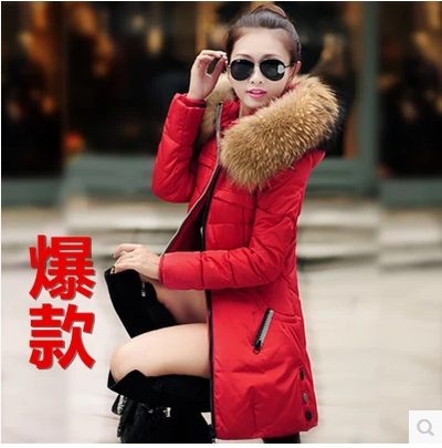 棉衣女2015新款冬装外套韩版修身显瘦大码加厚棉服女中长款棉袄
