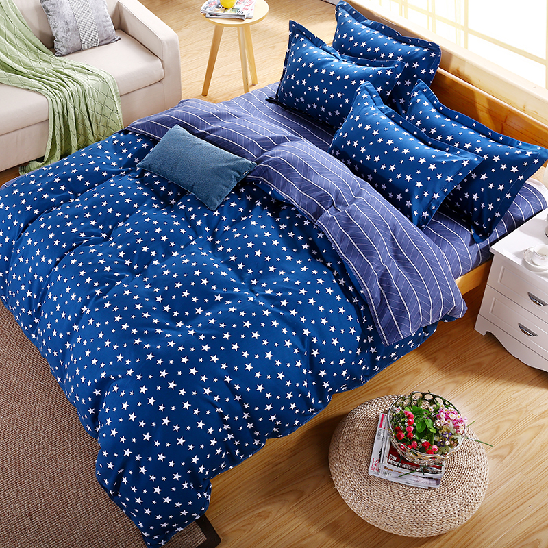 韩式全棉加厚磨毛四件套家纺床上用品保暖纯棉学生床单被套三件套