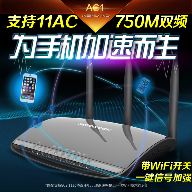 磊科AC1双频无线路由器 WiFi穿墙王三天线智能大功率5G家用宽带AP