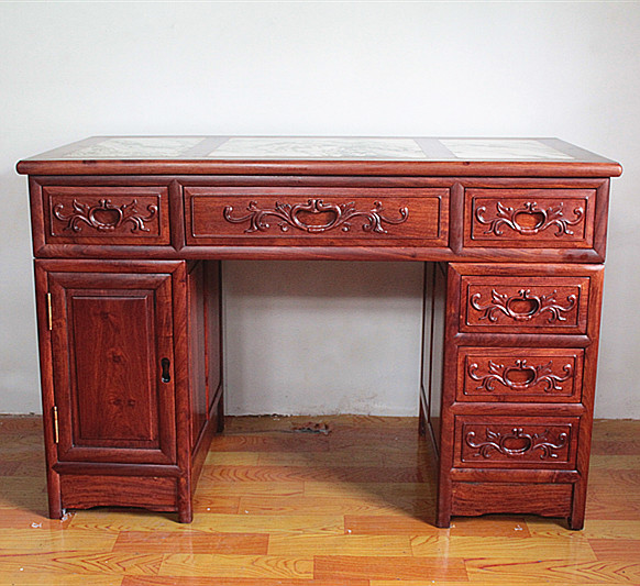 红木家具 亚花梨书桌中式仿古写字台 办公桌