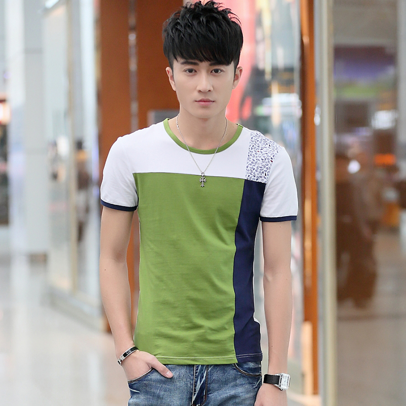 男士短袖T恤秋夏季韩版修身圆领青年打底衫青年休闲男装大码