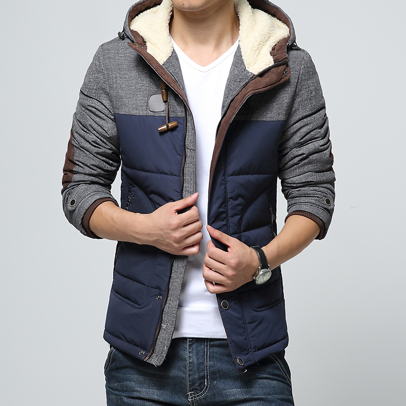 2015冬季新款男士加绒加厚棉外套 修身保暖棉袄短外套品牌棉衣男