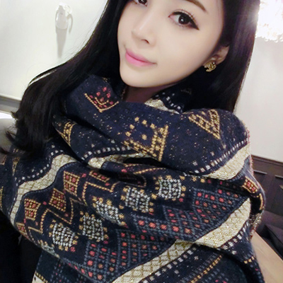 2015秋冬季民族风围巾女士加厚保暖超大仿羊绒披肩两用韩版潮
