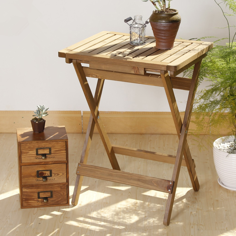 日式田园风ZAKKA创意精品原木折叠桌子复古文艺木制餐桌包邮