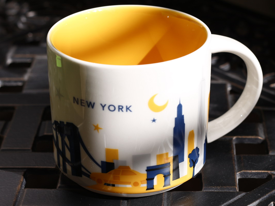 美国直邮正版星巴克杯子Starbucks纽约城市杯浮雕马克杯/情侣杯