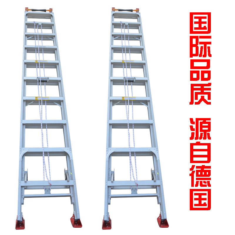 梯子工程专用梯子 铝合金伸缩梯 单面升降梯登高梯 4－12米梯子
