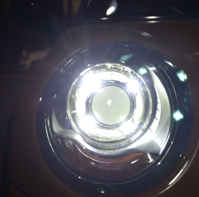 重庆改灯 MINI车灯升级海拉双光透镜氙气灯帕拉梅拉LED日行灯
