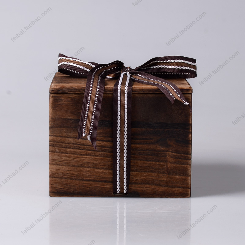 [重色织带包装盒] 日式复古桐木礼品盒茶叶陶瓷礼品盒子定制批发
