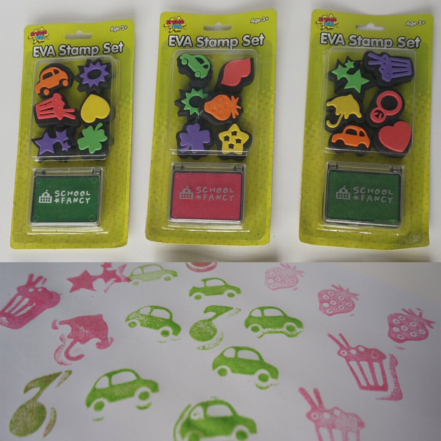 特价幼儿童创新文具绘画EVA彩色印章益智创意涂鸦玩具６个/套印台
