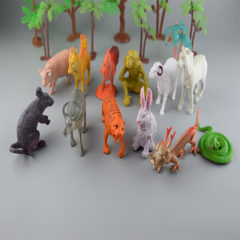 新款十二生肖动物模型 袋装模型玩具过家家益智模型儿童玩具批发
