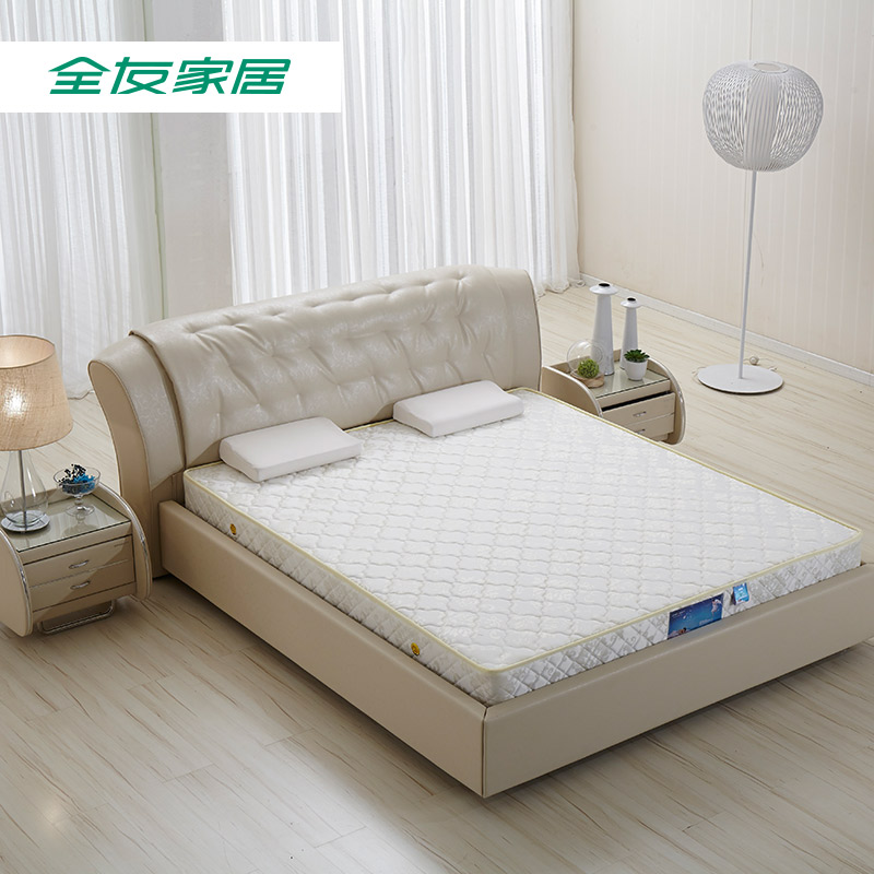 全友家私 时尚卧室床垫 弹簧垫软硬席梦思床垫1.8米床垫105006