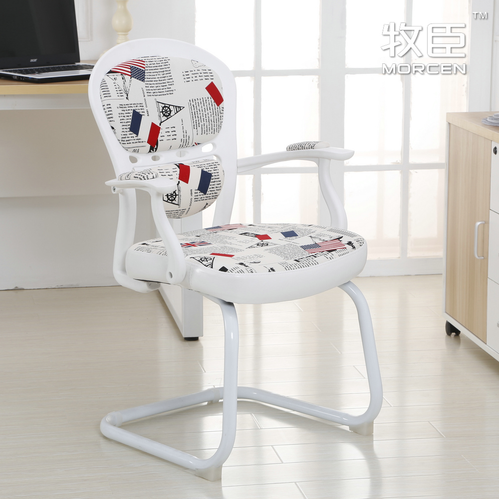 牧臣原创欧式英伦电脑椅家用田园书桌椅办公转椅可爱白色椅503-1Y