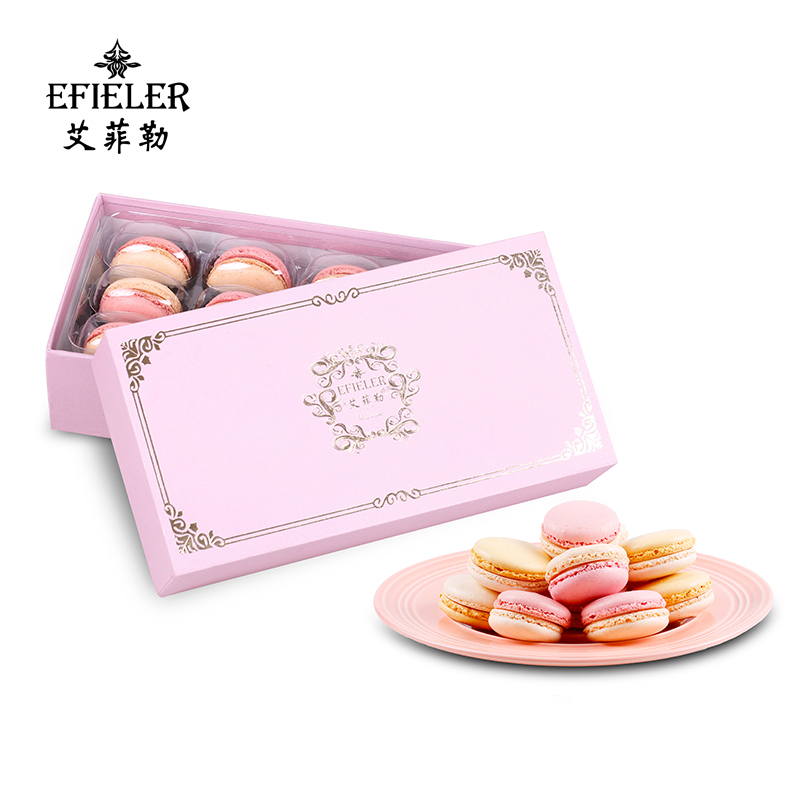 艾菲勒正宗法式榴莲口味马卡龙点心零食休闲甜品西式甜点12枚礼盒