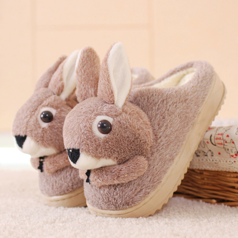 棉拖鞋女秋冬季萌韩版可爱兔子厚底保暖特价居家居加绒毛毛包邮