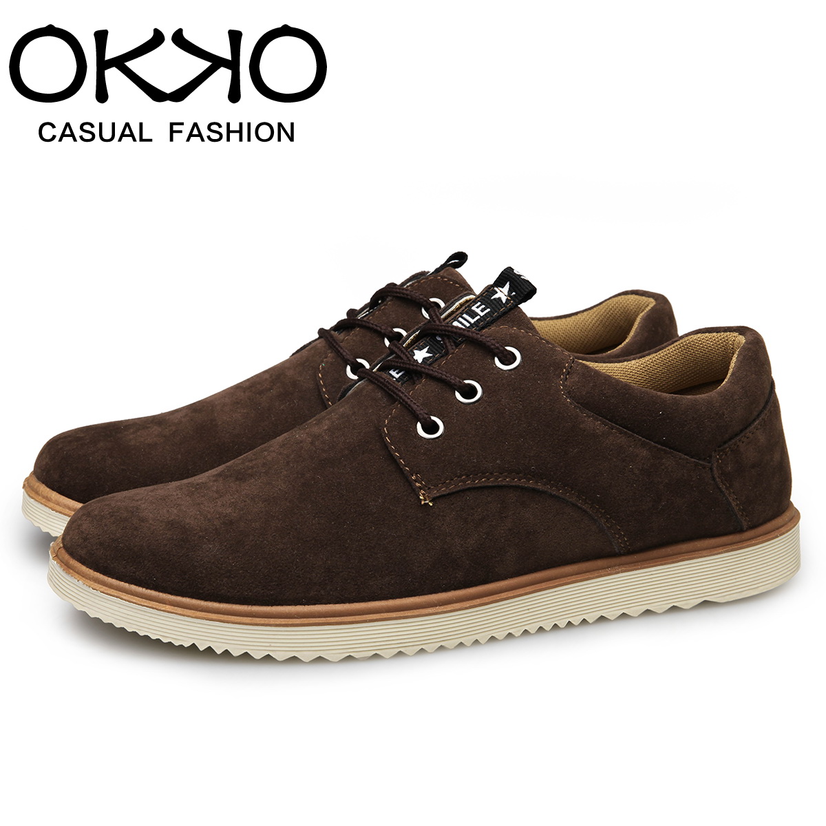 OKKO冬季新款男士休闲鞋英伦时尚皮鞋男板鞋低帮鞋潮流鞋子布鞋折扣优惠信息