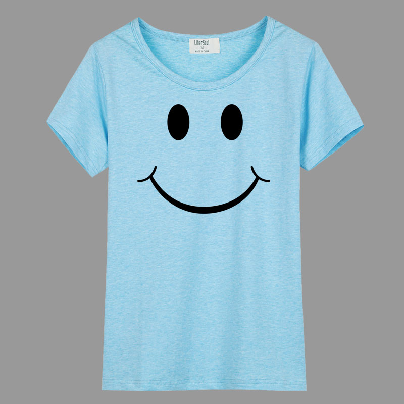 LiberSoul笑脸T恤短袖女款夏季简单可爱清新多色适合度假