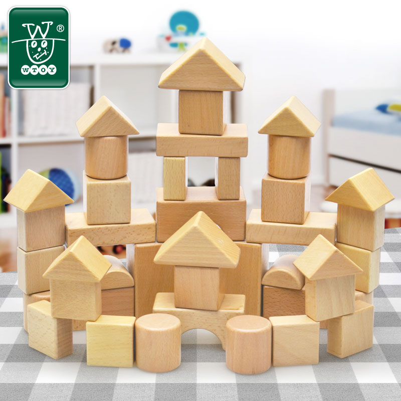 42粒榉木盒装积木 大号智慧原木积木儿童益智早教木制玩具1-3岁折扣优惠信息