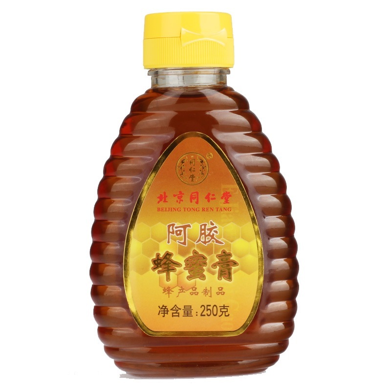 北京同仁堂正品阿胶蜂蜜膏250g塑料瓶包装的阿胶原味蜂蜜即冲滋补