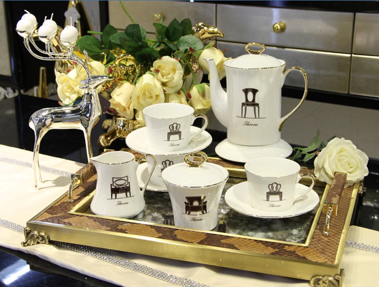 特价 欧式 陶瓷咖啡杯 英式下午茶咖啡杯套装  4人咖啡杯礼盒装折扣优惠信息