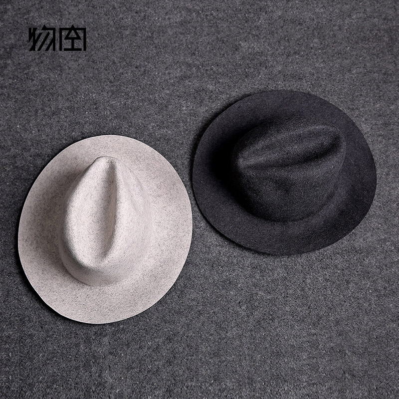 物空2015韩版纯色光板爵士帽韩版男士女士小礼帽帽子纯羊毛呢帽折扣优惠信息