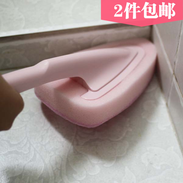 日本创意卫生间长柄百洁布浴缸刷 厨房瓷砖地砖清洁海绵三角刷子折扣优惠信息