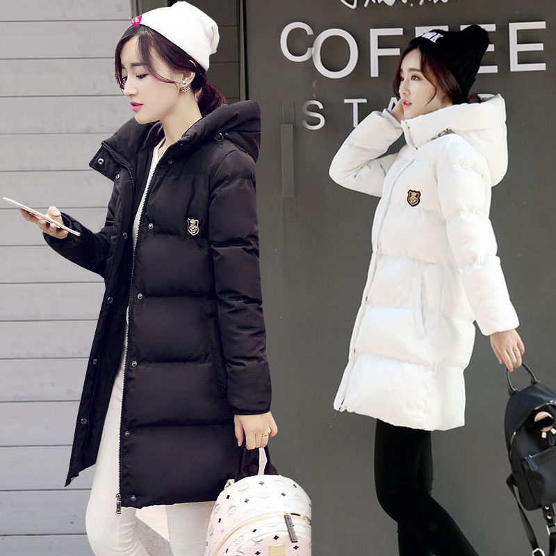 棉衣女中长款修身韩版学生加厚潮2015冬装韩国羽绒棉袄服棉衣外套