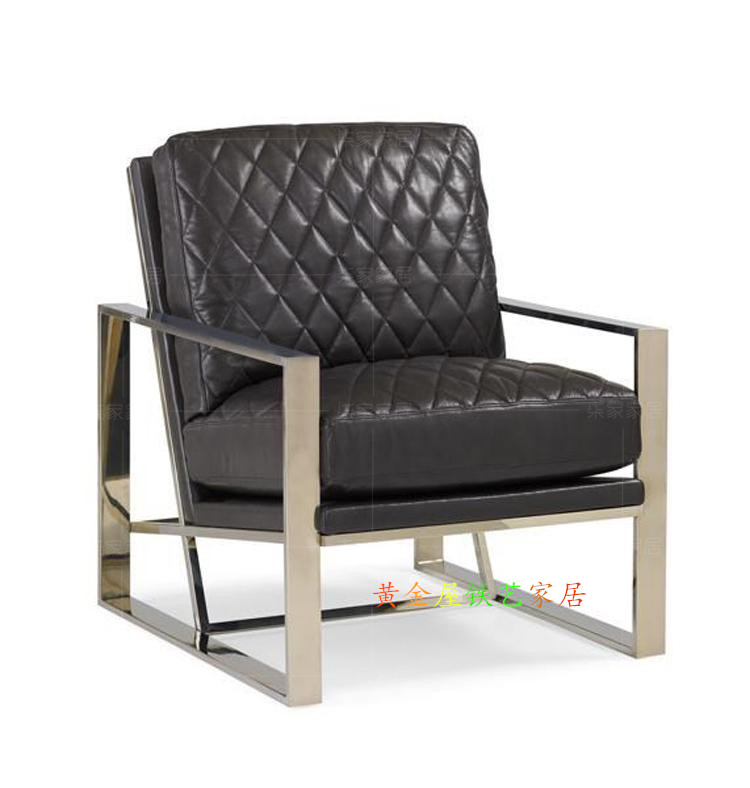 Caracole系列客厅家具欧式简约现代单人沙发现代经典皮革沙发椅