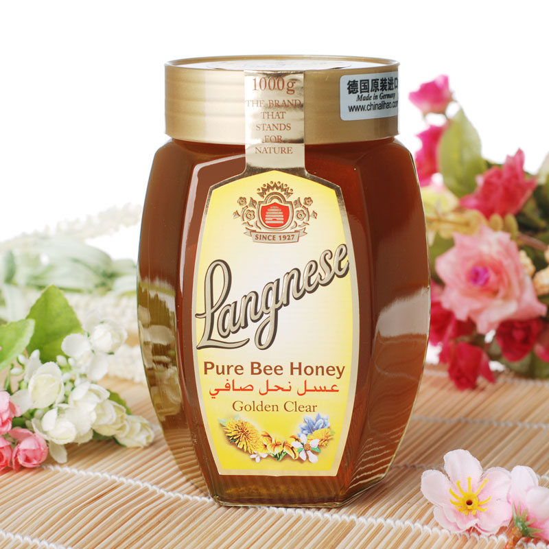 Langnese琅尼斯德国原装进口天然多花种蜂蜜1000g包邮